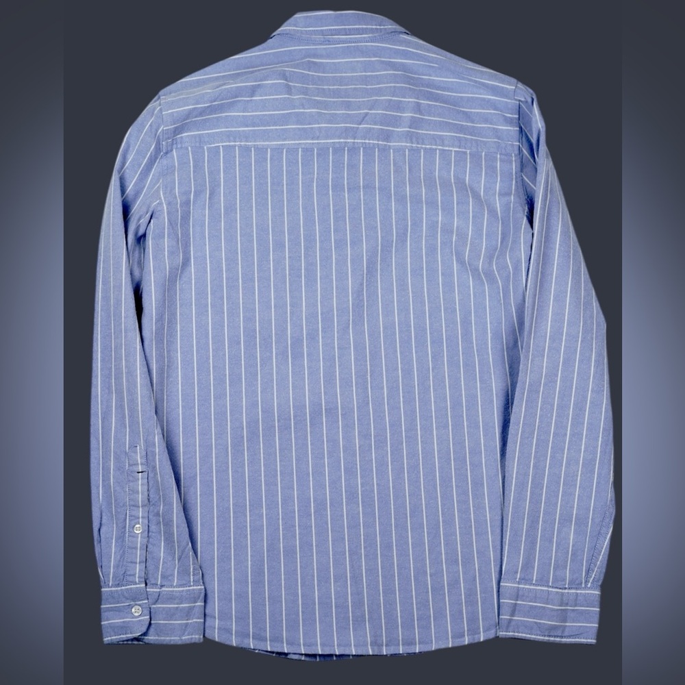 Abercrombie & Fitch Women’s Blue Striped Button Down Cotton Blend Shirt – Size L - Picture 8 of 16
